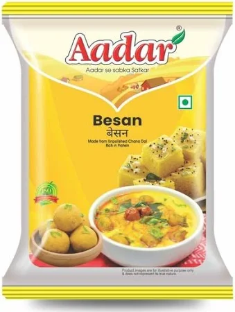 Aadar Fresh Besan 500gm Flour, Chana Dal Atta for Making Dhokla, Chila, Pakora